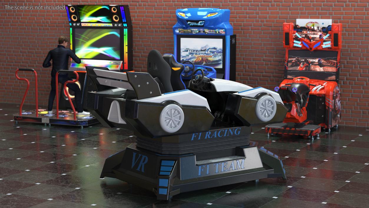 3D Virtual Reality Racing Game Off Rigged model