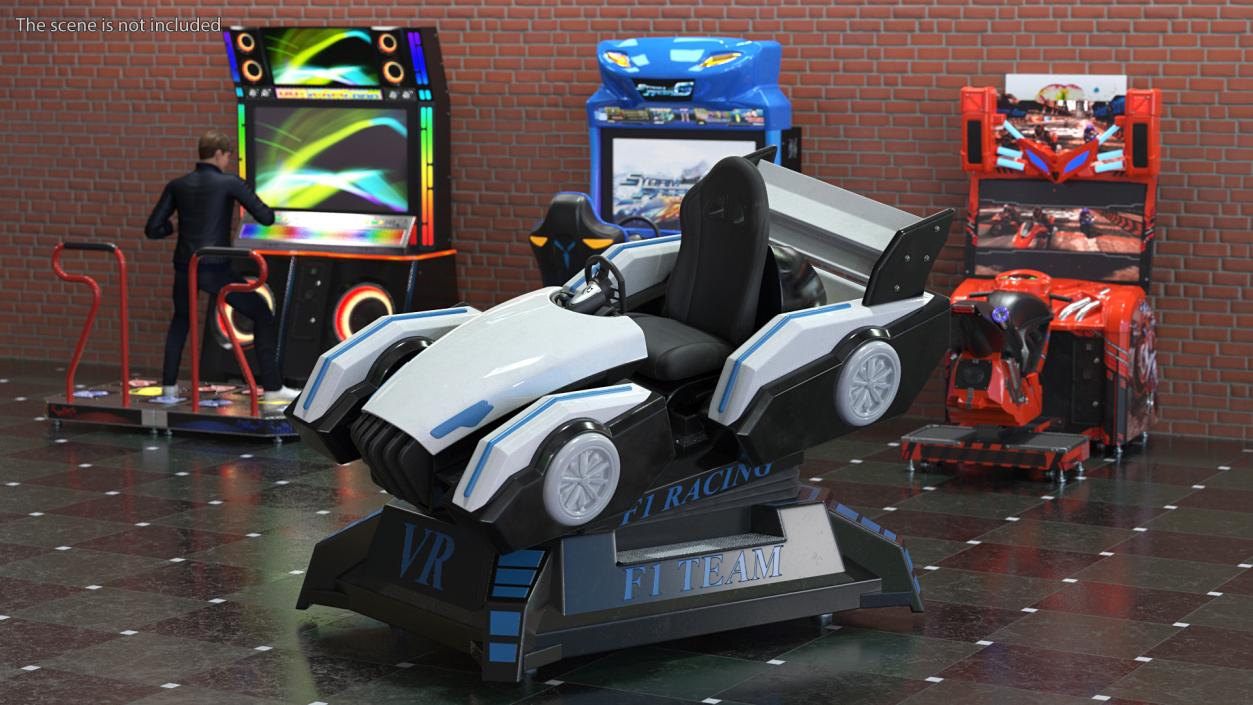 3D Virtual Reality Racing Game Off Rigged model