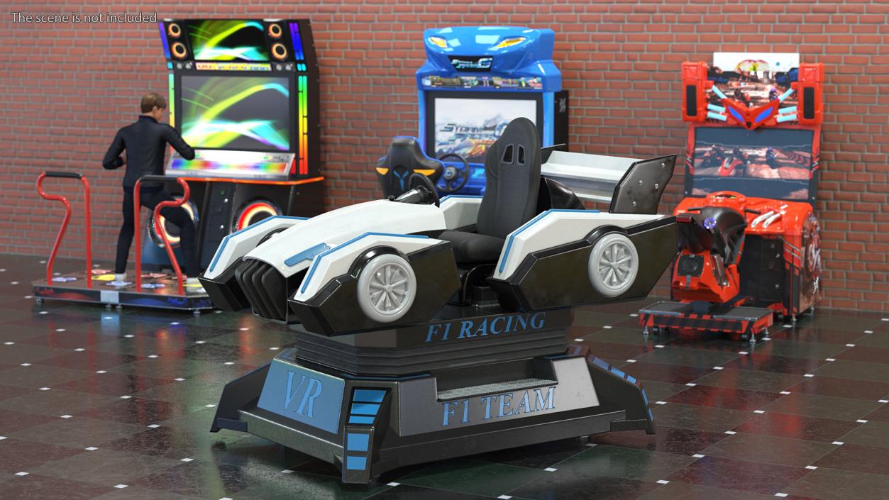 3D Virtual Reality Racing Game Off Rigged model