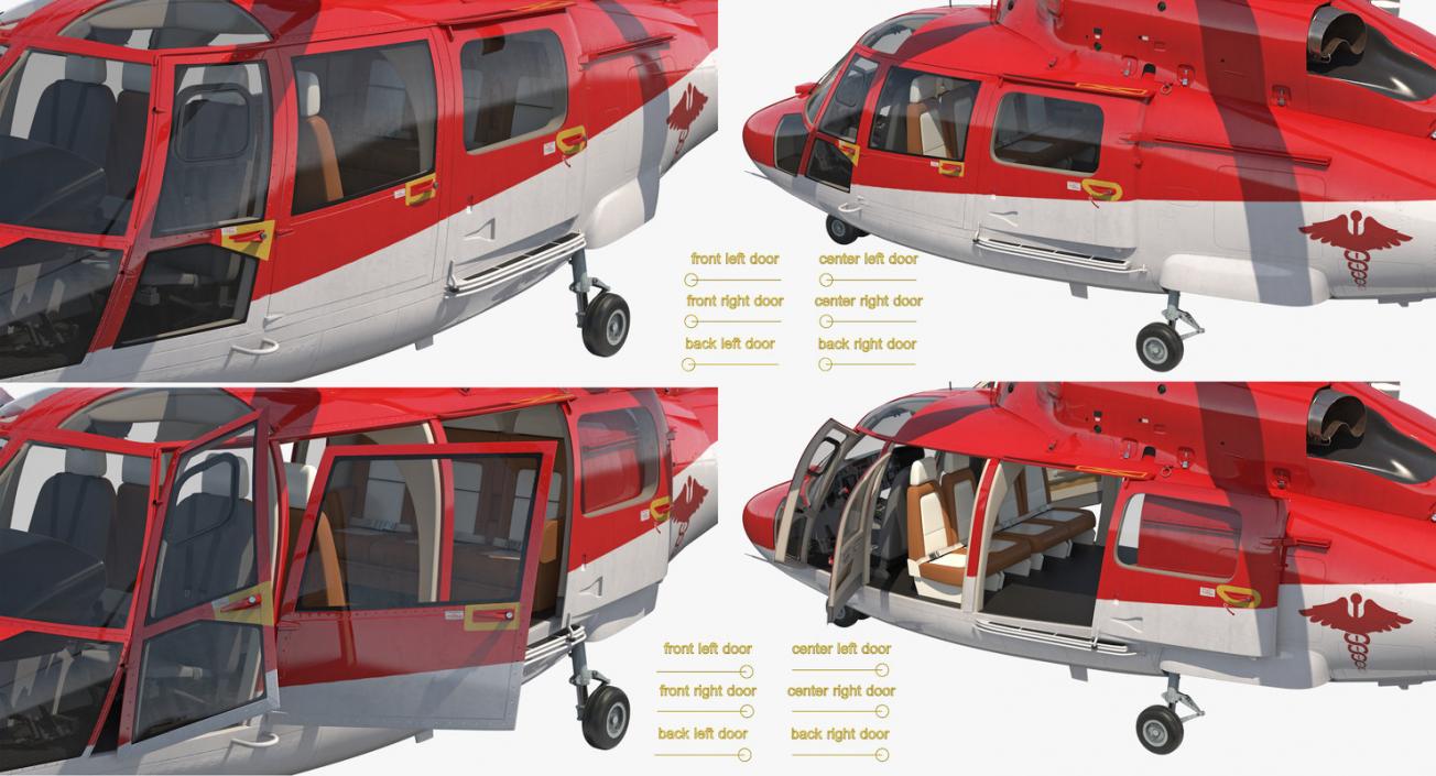 3D Rigged Air Ambulance Helicopters Collection model