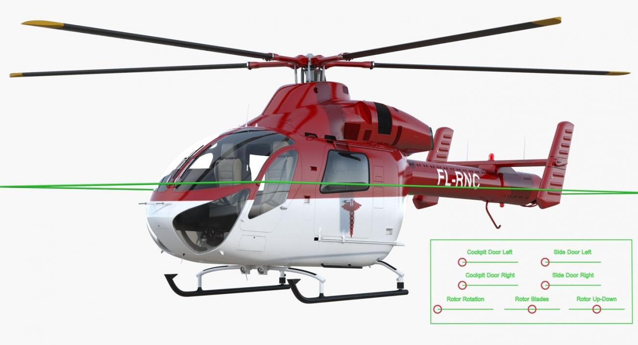 3D Rigged Air Ambulance Helicopters Collection model