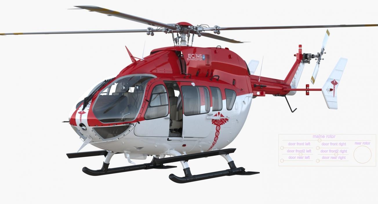 3D Rigged Air Ambulance Helicopters Collection model