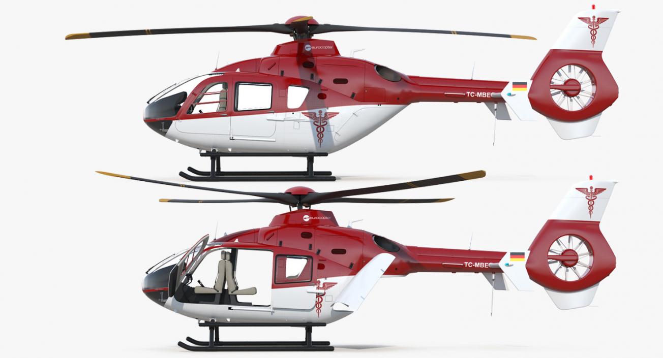 3D Rigged Air Ambulance Helicopters Collection model