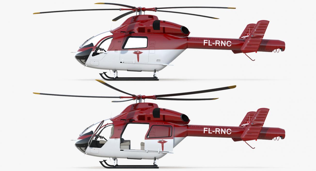 3D Rigged Air Ambulance Helicopters Collection model