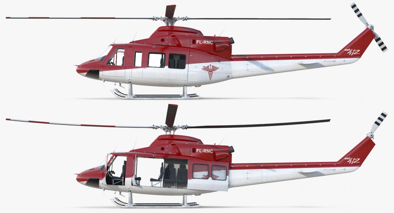 3D Rigged Air Ambulance Helicopters Collection model