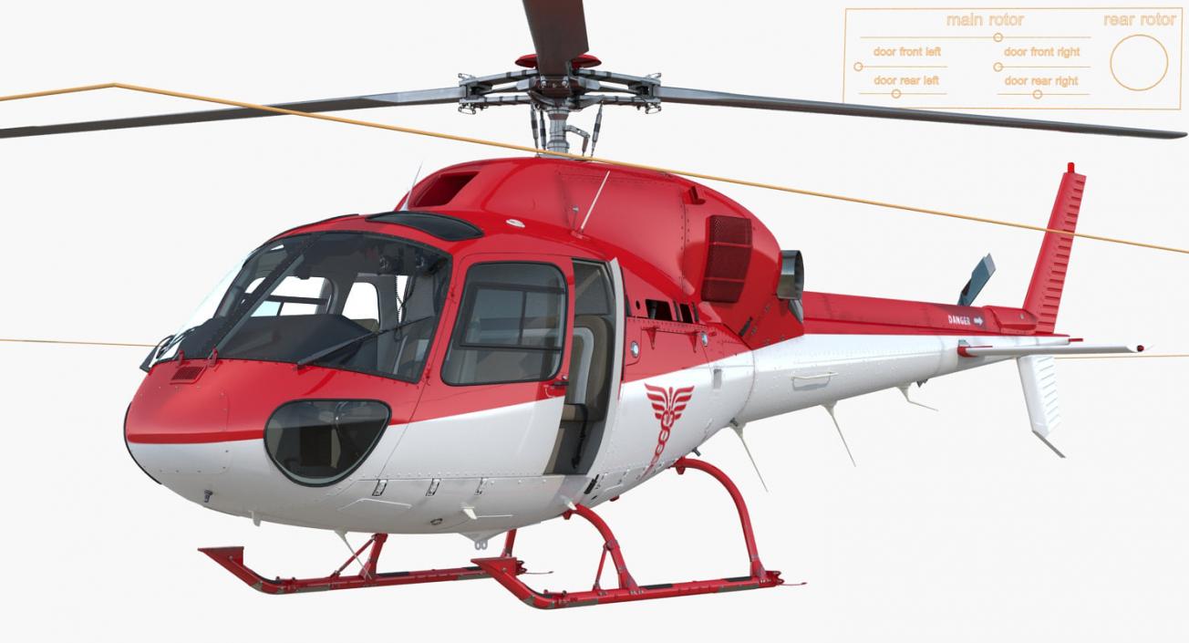 3D Rigged Air Ambulance Helicopters Collection model