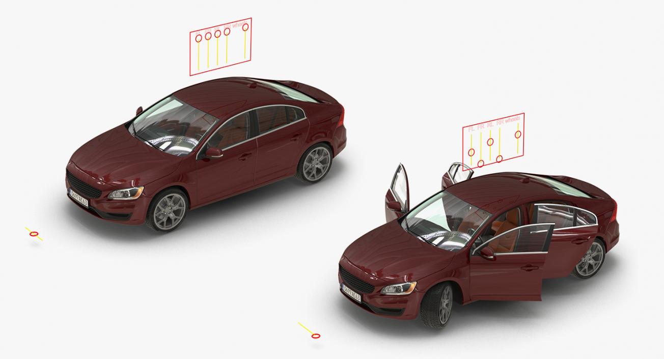 Generic Sedans Rigged Collection 3D