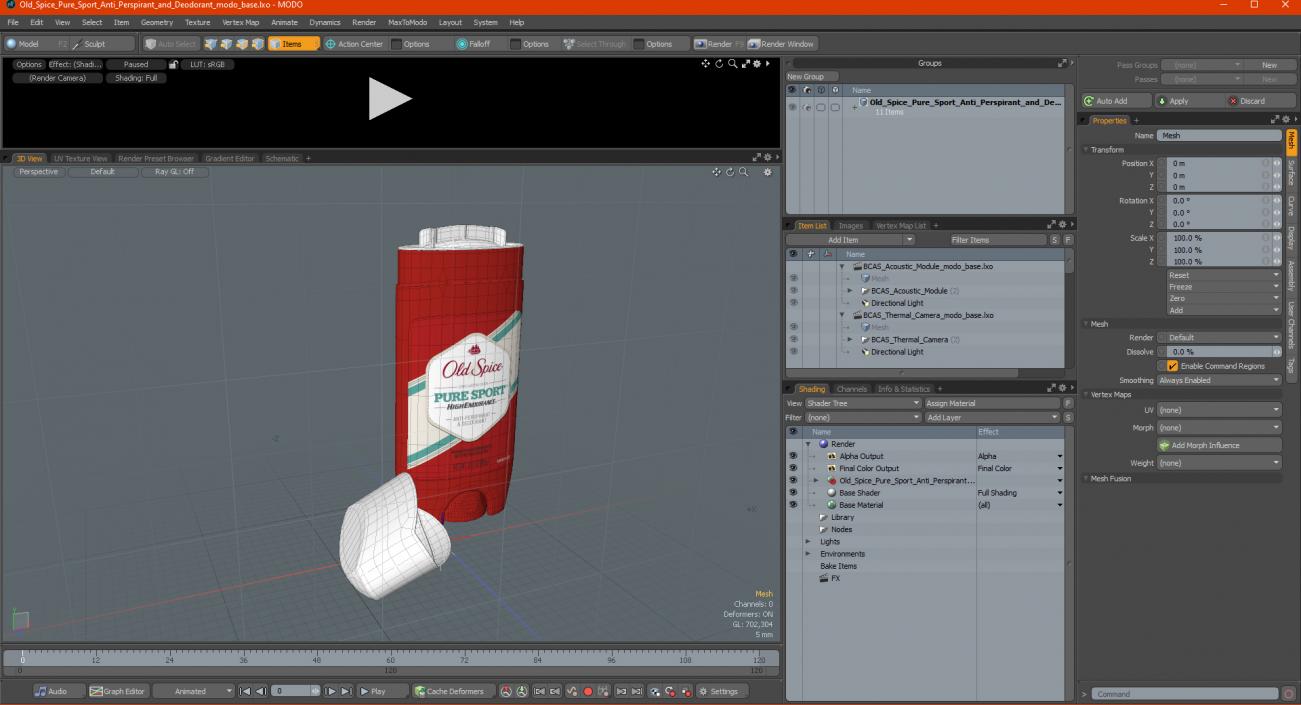 3D model Old Spice Pure Sport Anti Perspirant and Deodorant