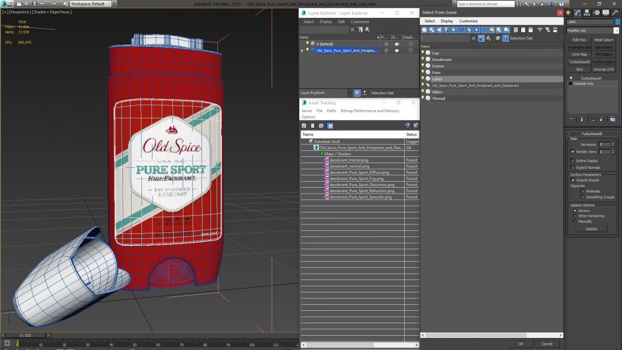 3D model Old Spice Pure Sport Anti Perspirant and Deodorant