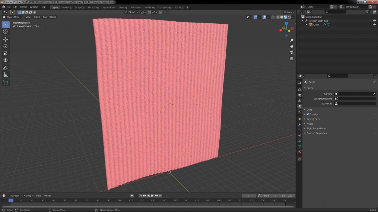 Kitchen Cloth Red 3D