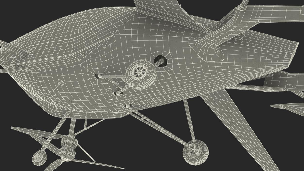 3D Personal Electric Aircraft Red Rigged for Maya