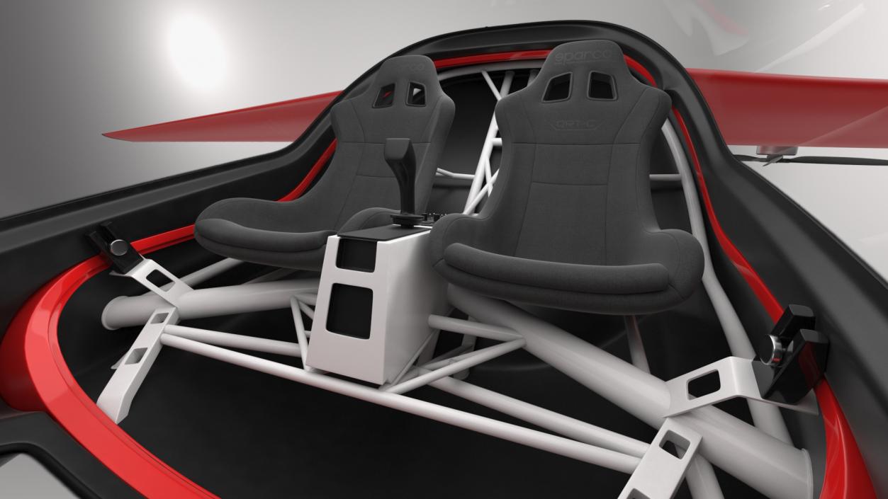 3D Personal Electric Aircraft Red Rigged for Maya