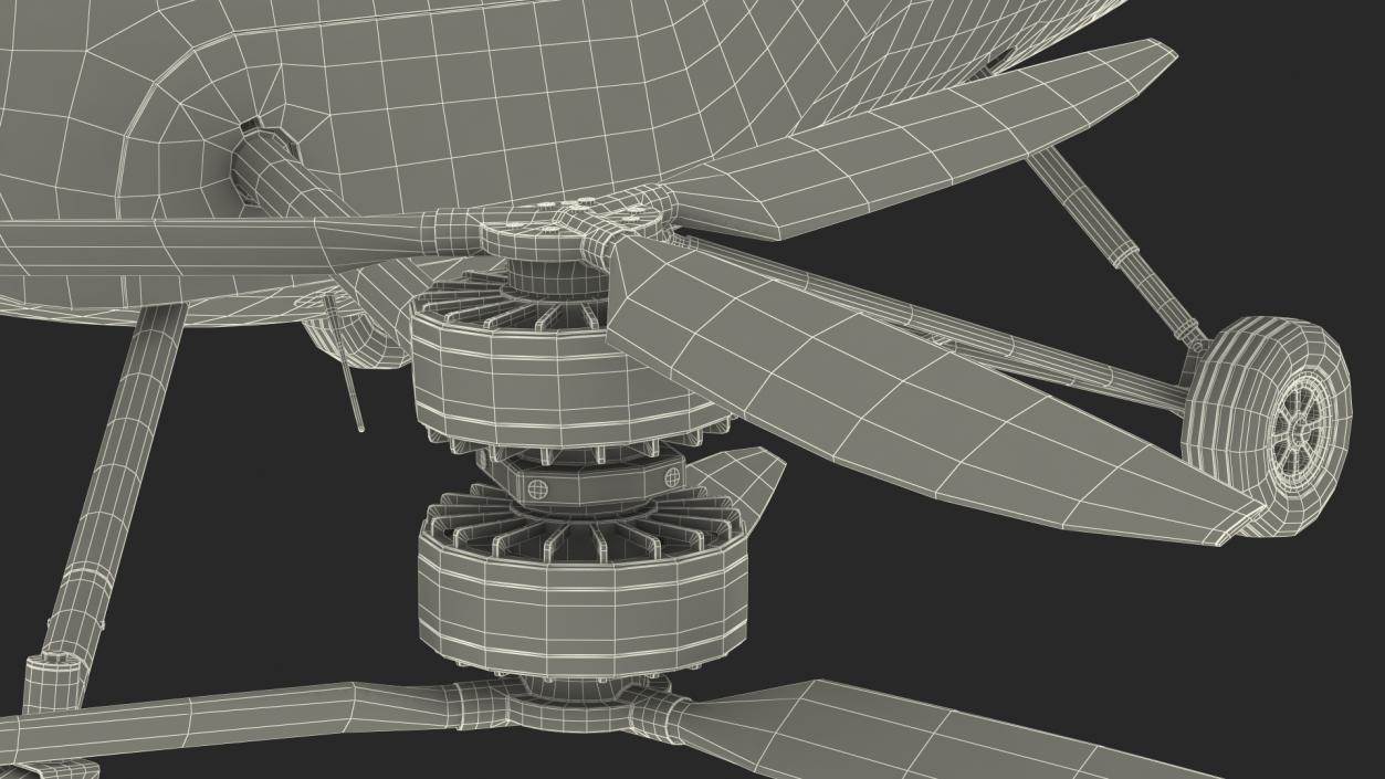 3D Personal Electric Aircraft Red Rigged for Cinema 4D