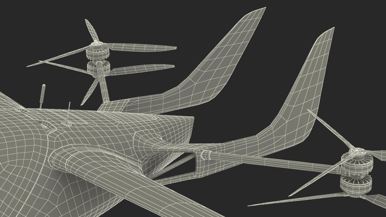 3D Personal Electric Aircraft Red Rigged for Maya