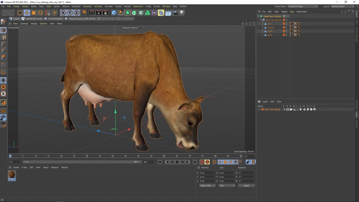 3D model Mini Cow Eating