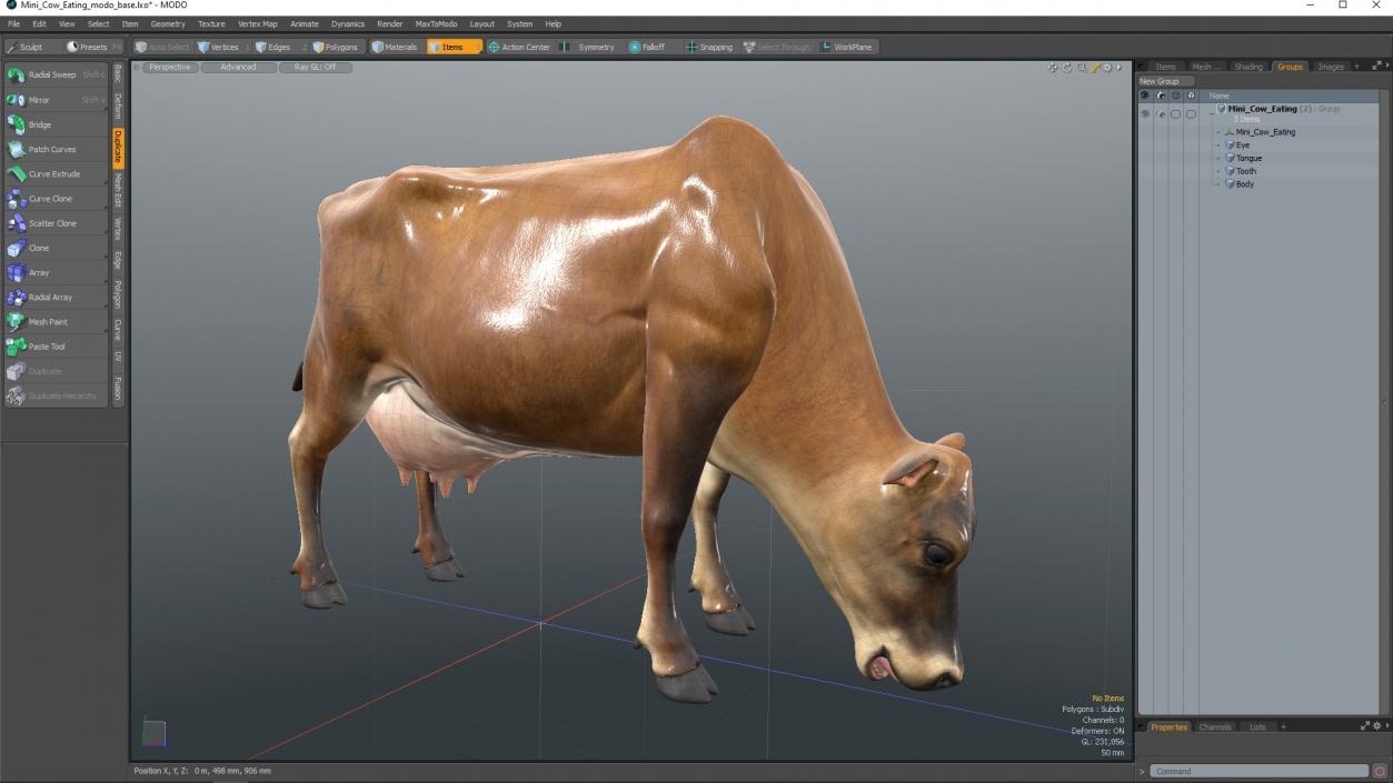 3D model Mini Cow Eating