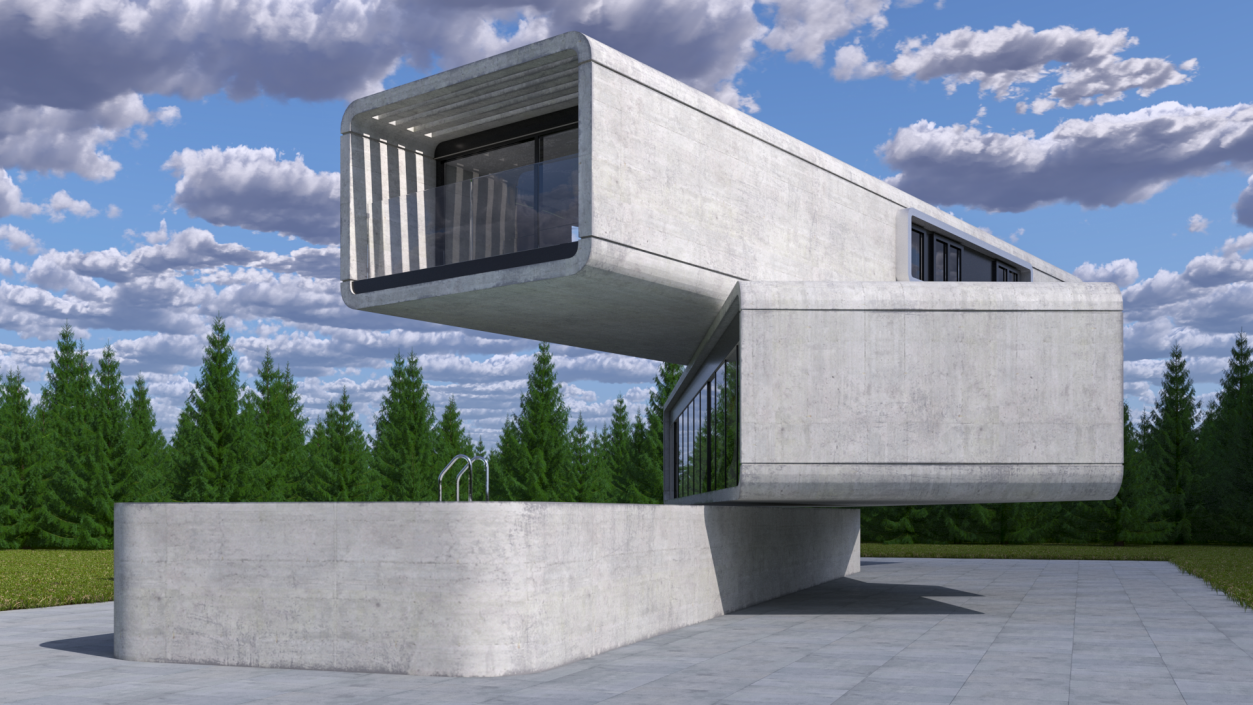 3D Modern Concrete House