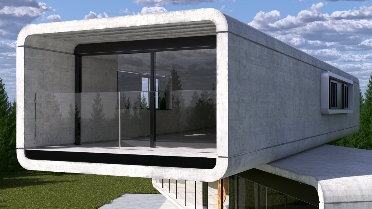 3D Modern Concrete House