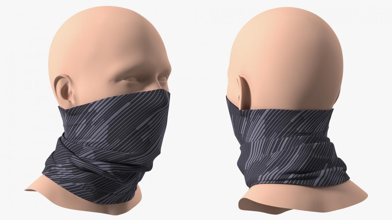 Elastic Half Face Neck Gaiter 3D model