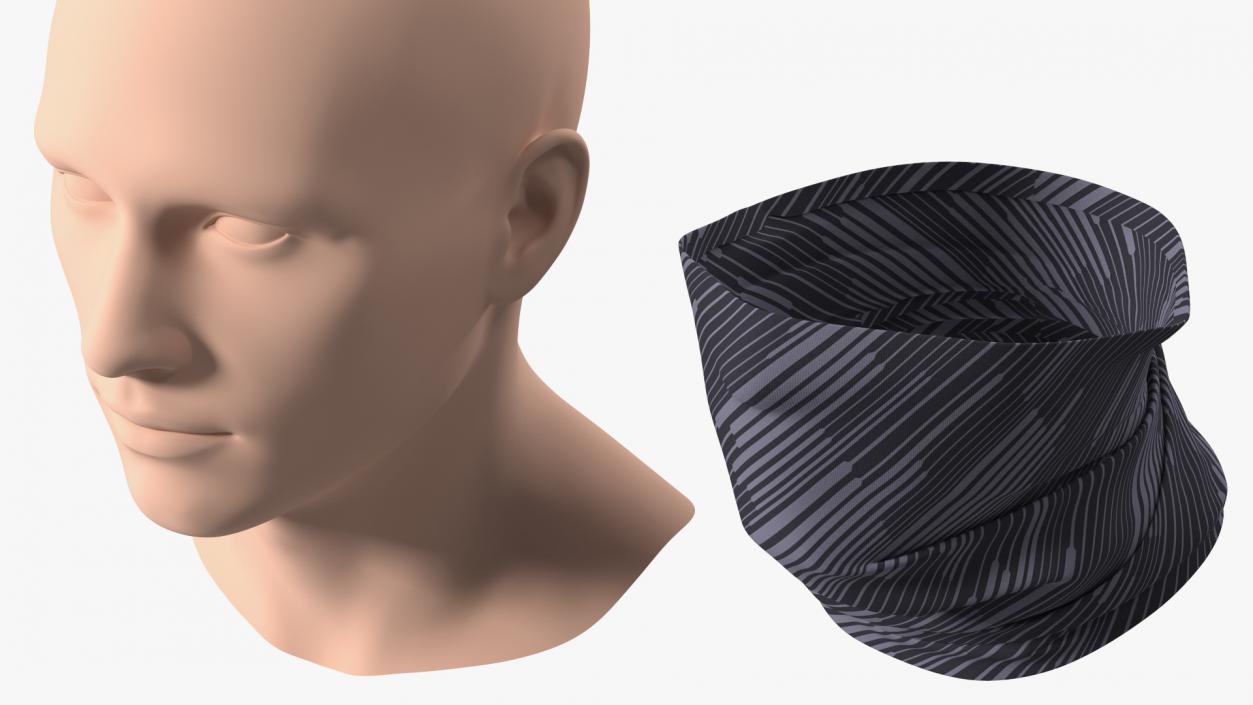 Elastic Half Face Neck Gaiter 3D model