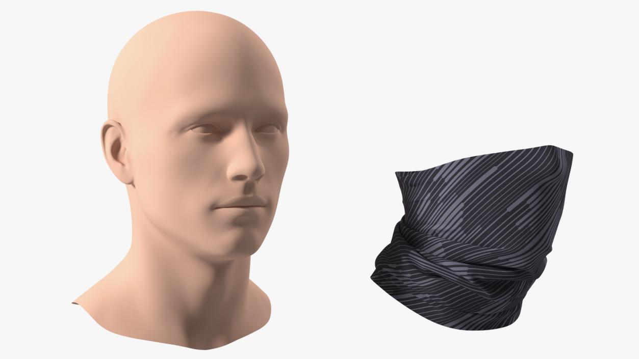 Elastic Half Face Neck Gaiter 3D model