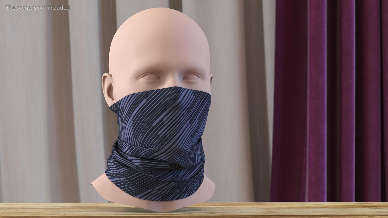 Elastic Half Face Neck Gaiter 3D model