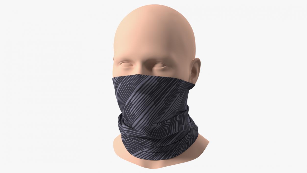 Elastic Half Face Neck Gaiter 3D model