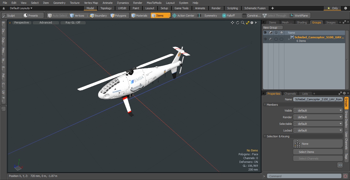 3D model Schiebel Camcopter S100 UAV Romanian Border Police