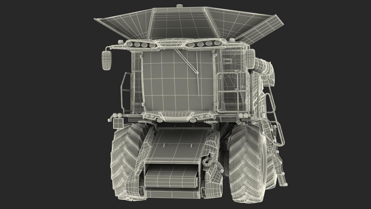 3D model Harvester MF Ideal without Header Rigged