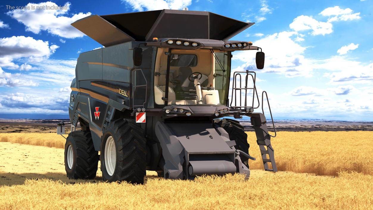 3D model Harvester MF Ideal without Header Rigged