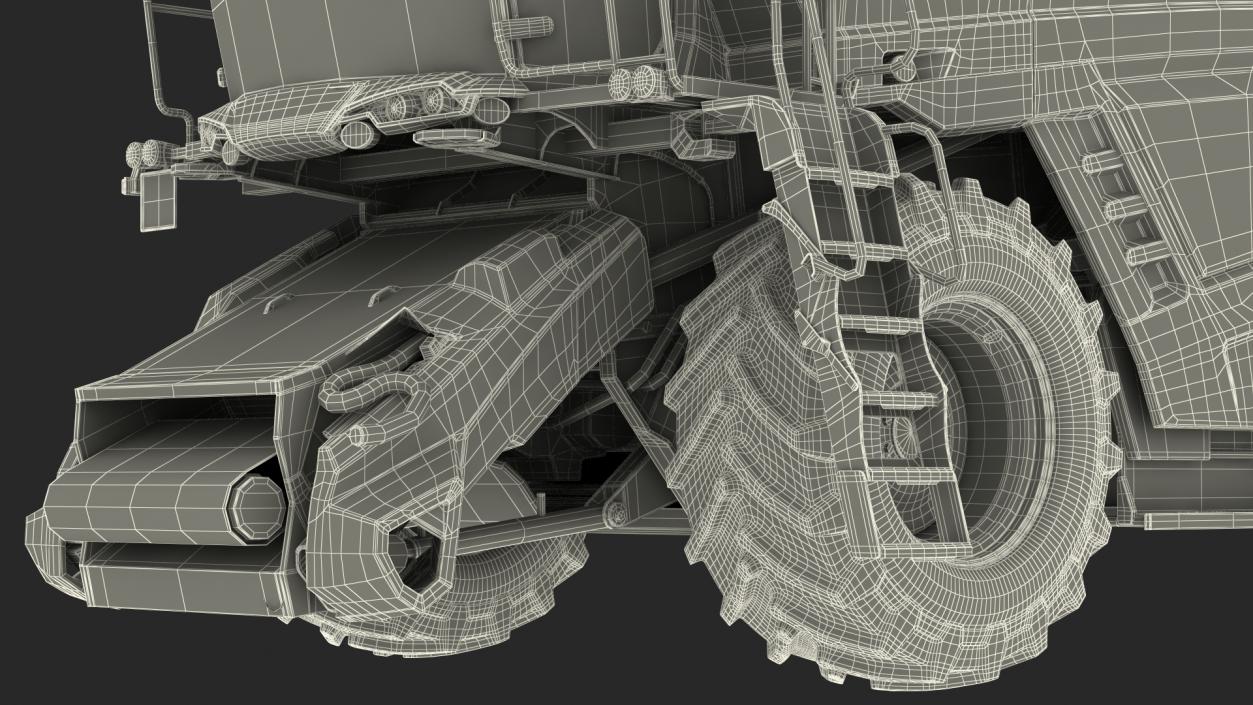 3D model Harvester MF Ideal without Header Rigged