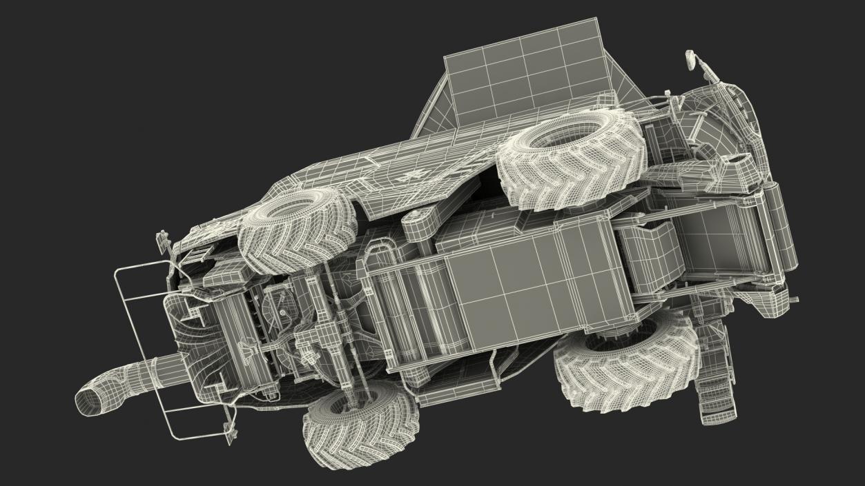 3D model Harvester MF Ideal without Header Rigged