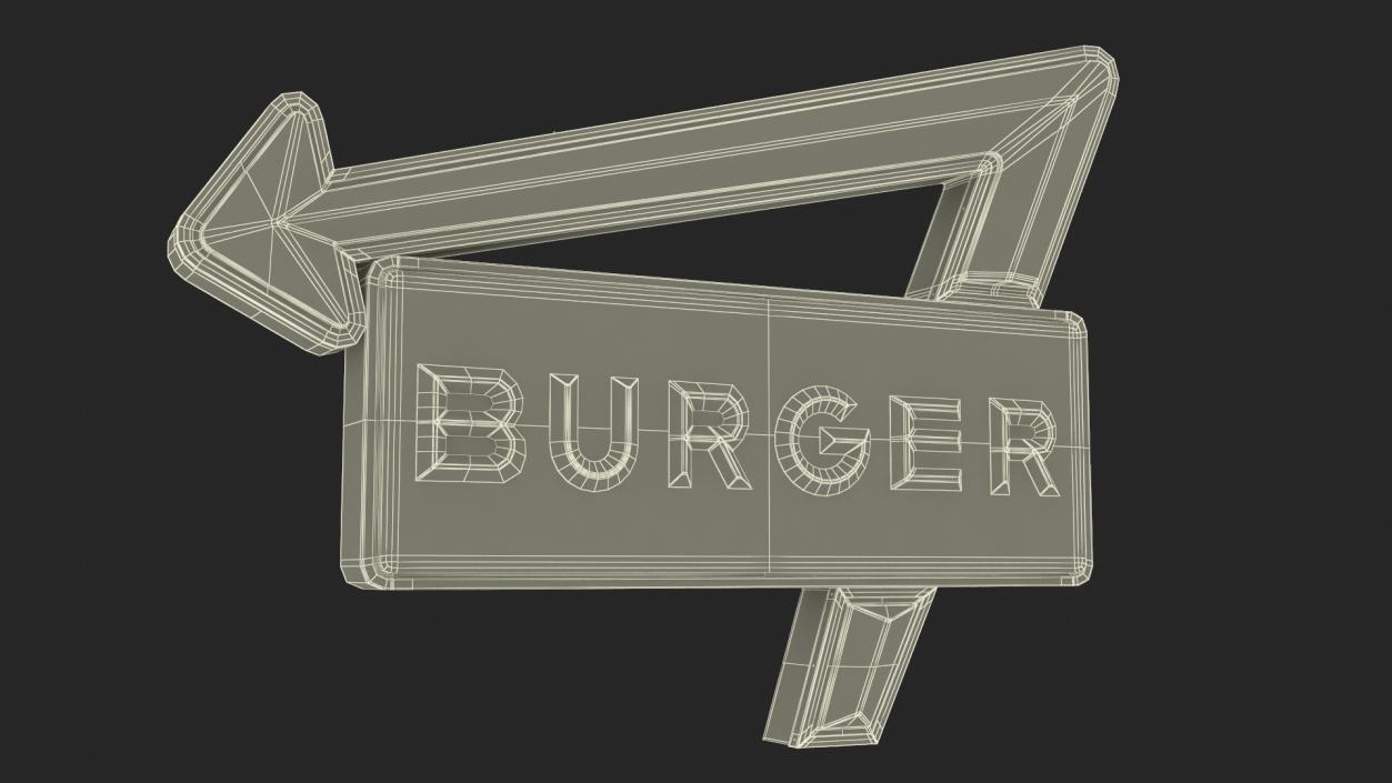 Black Gold Burger Sign 3D