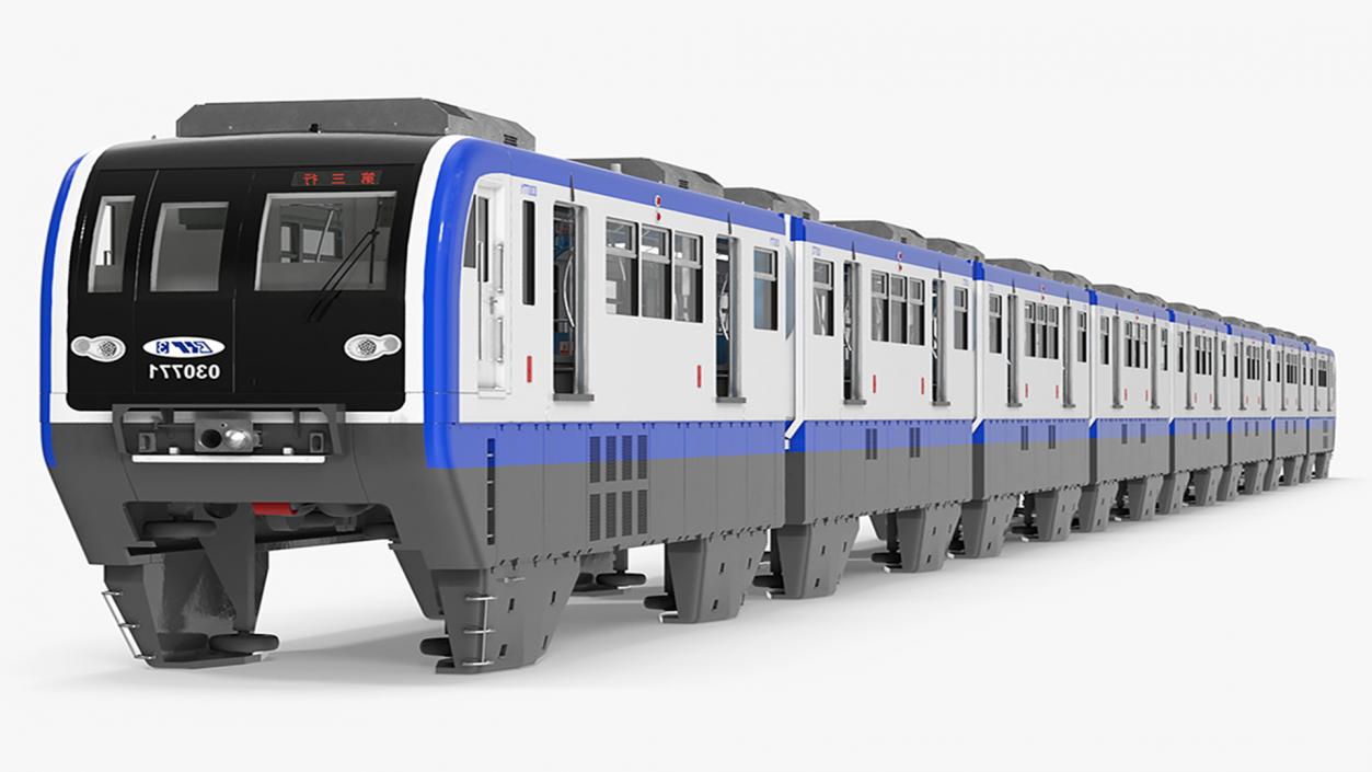 3D model Chongqing Monorail Train Rigged for Maya