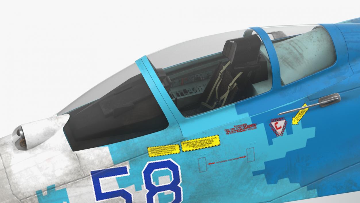 Ukrainian Air Force Sukhoi Su-27 Flanker Old 3D model