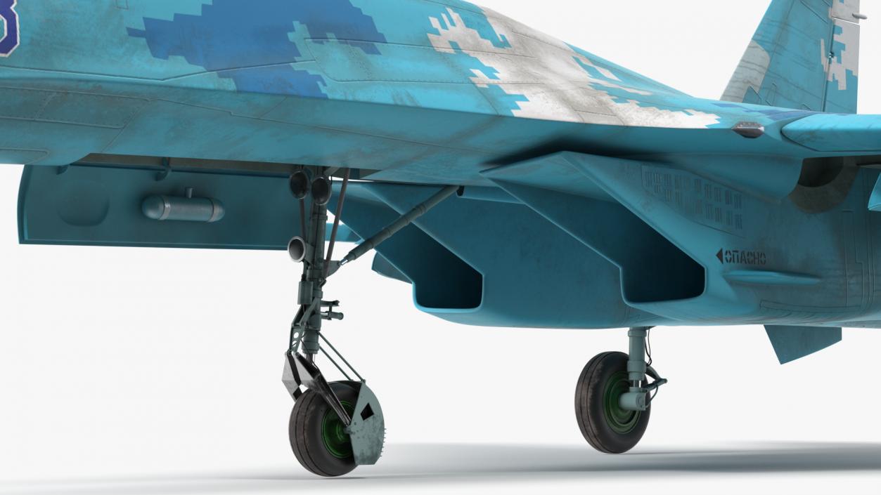 Ukrainian Air Force Sukhoi Su-27 Flanker Old 3D model