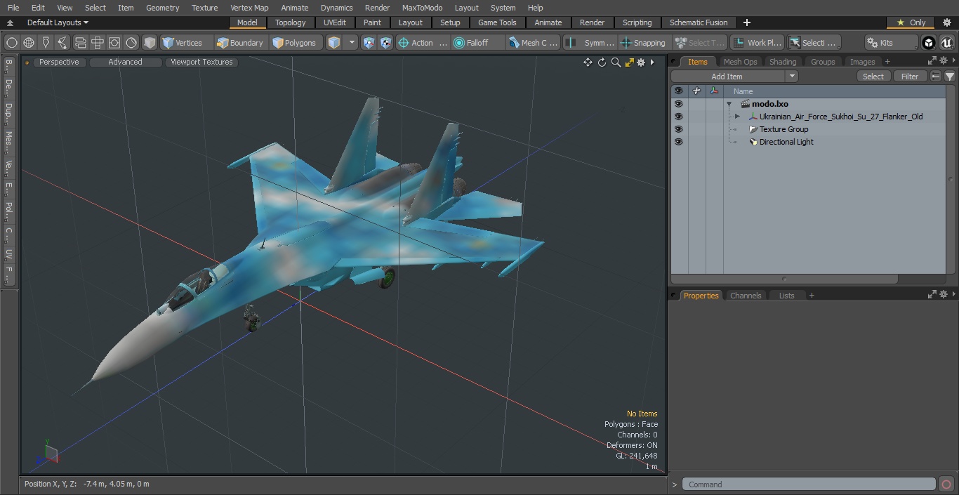 Ukrainian Air Force Sukhoi Su-27 Flanker Old 3D model