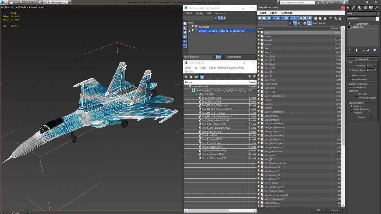 Ukrainian Air Force Sukhoi Su-27 Flanker Old 3D model