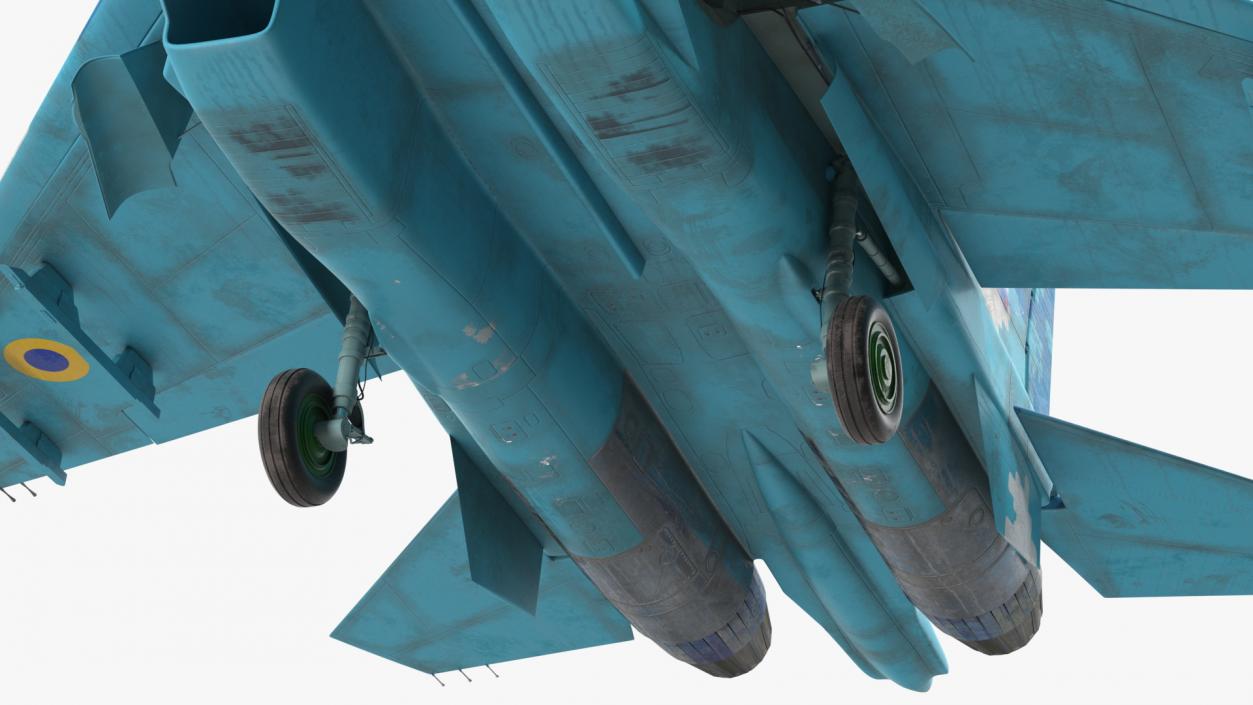 Ukrainian Air Force Sukhoi Su-27 Flanker Old 3D model