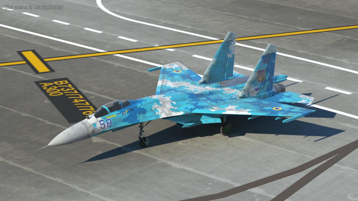 Ukrainian Air Force Sukhoi Su-27 Flanker Old 3D model