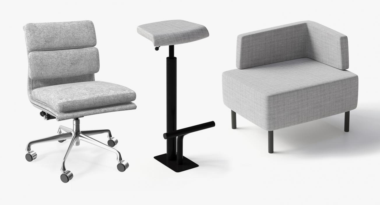 Office Chairs Grey Collection 3D model