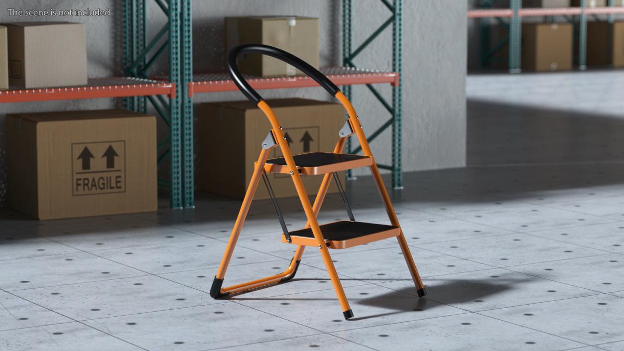 Ladder Folding Step Stools Collection 3D