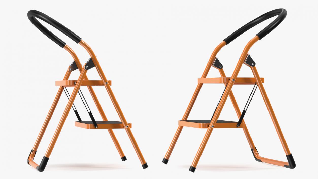 Ladder Folding Step Stools Collection 3D