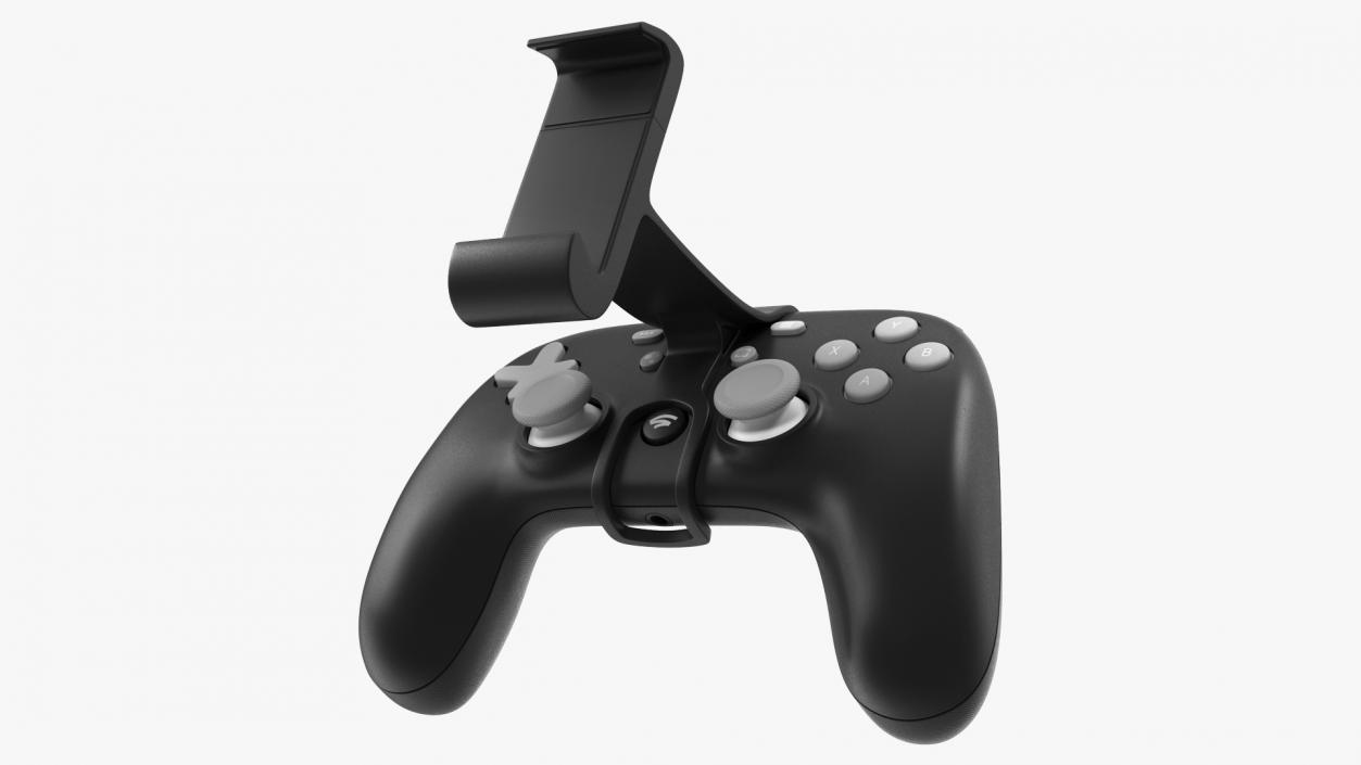 Google Stadia Controller with Phone Mount Black 3D