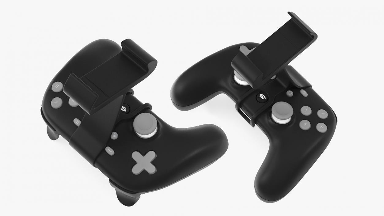 Google Stadia Controller with Phone Mount Black 3D