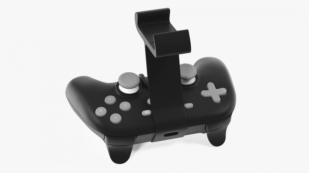 Google Stadia Controller with Phone Mount Black 3D