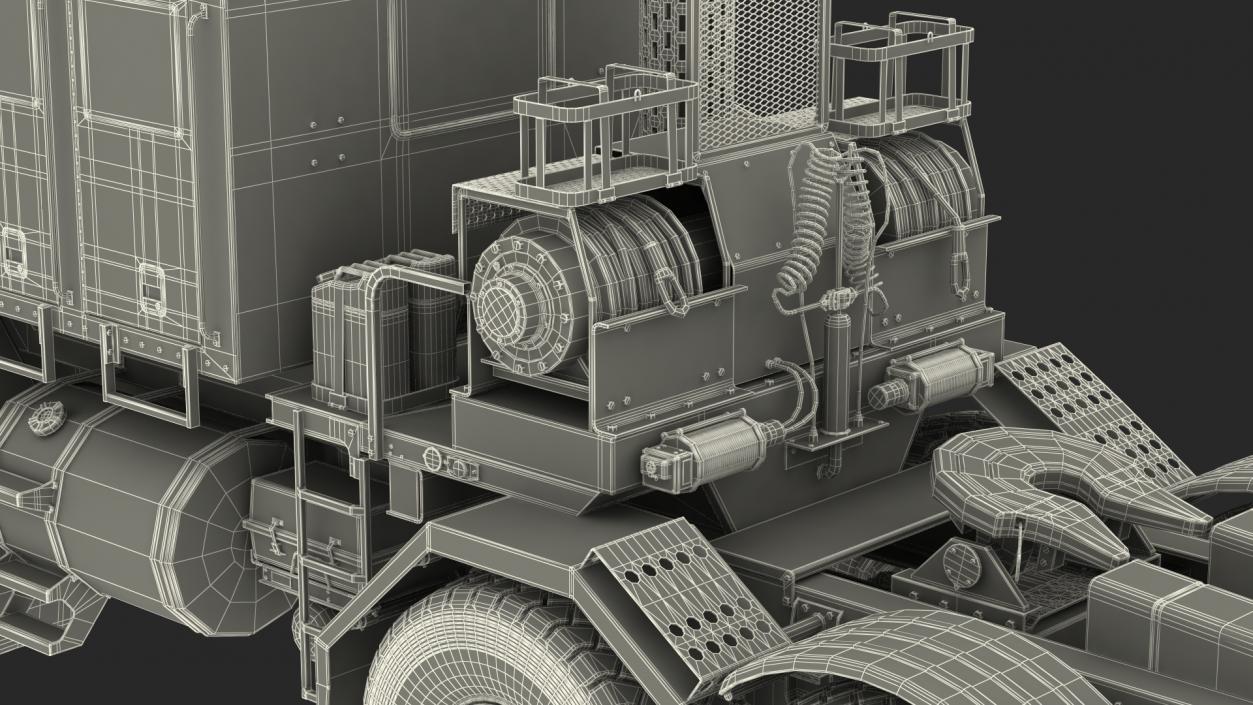 Military Transporter Oshkosh Global HET A1 Rigged 3D model