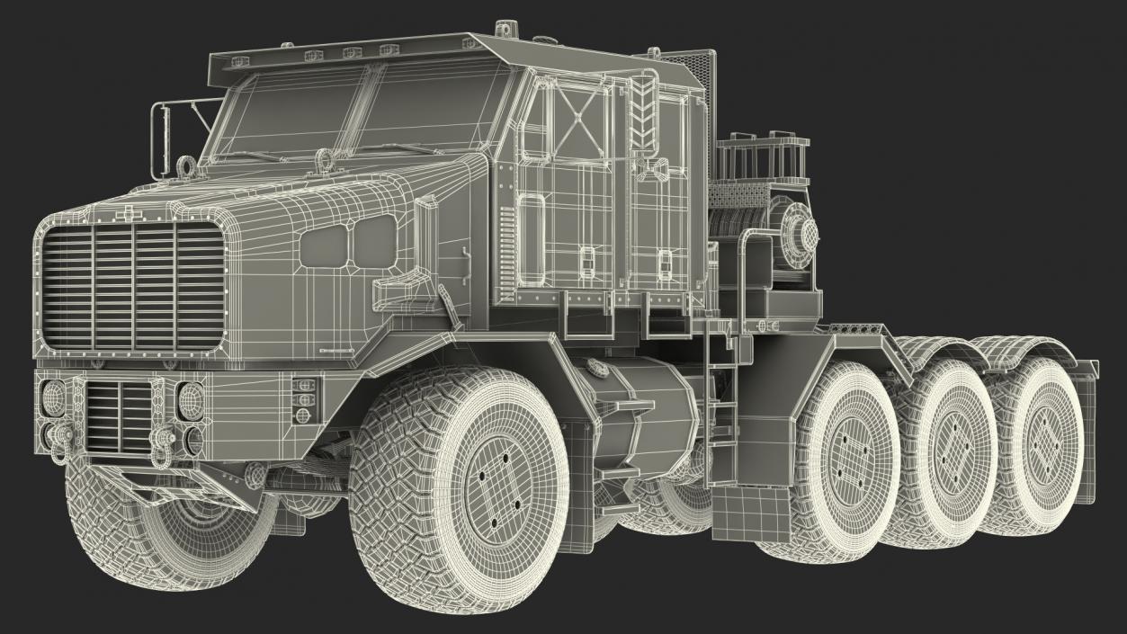 Military Transporter Oshkosh Global HET A1 Rigged 3D model