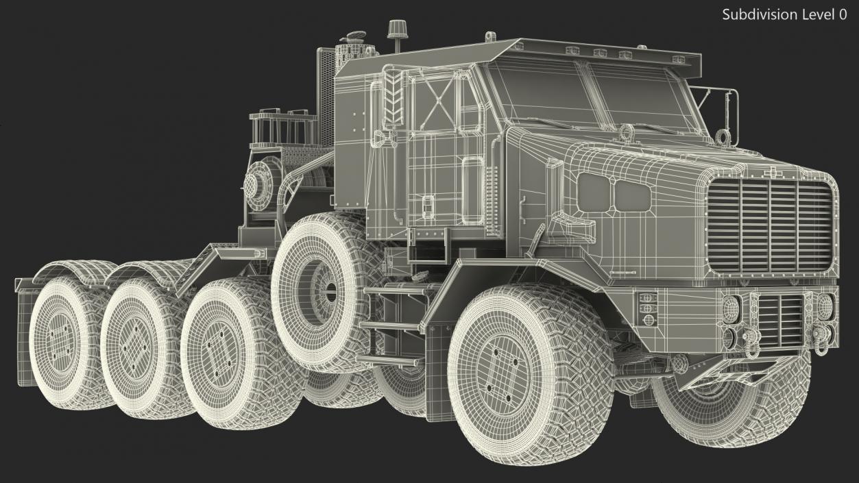 Military Transporter Oshkosh Global HET A1 Rigged 3D model