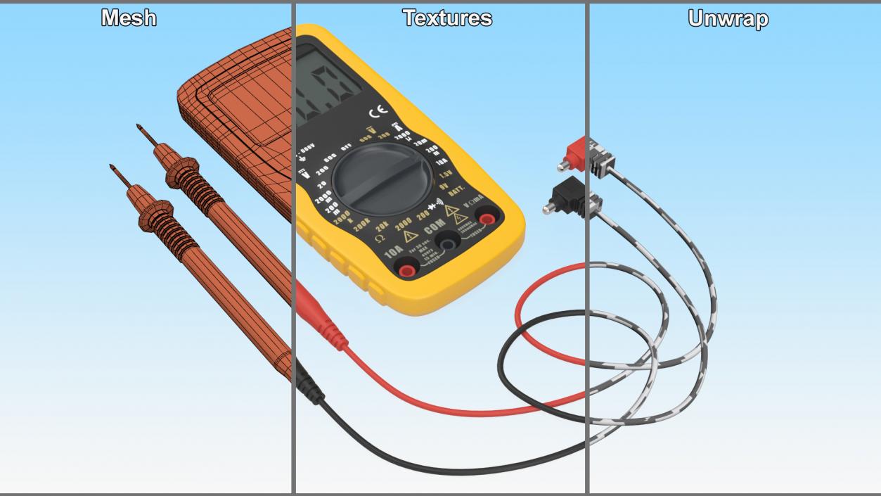 3D model Digital Multimeter with Probes